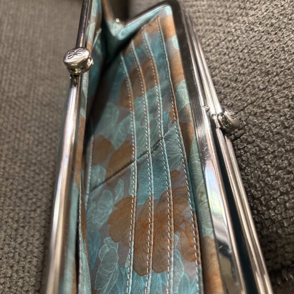 HOBO International Lauren Clutch Leather Wallet - Turquoise - Picture 1 of 9